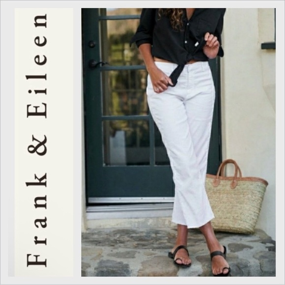 Frank & Eileen Kinsale Pant Women’s 4 White raw hem